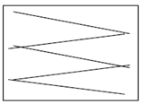 Diagram showing incorrect swabbing technique using a wide zig‑zag pattern that leaves gaps and does not cover the full surface area.